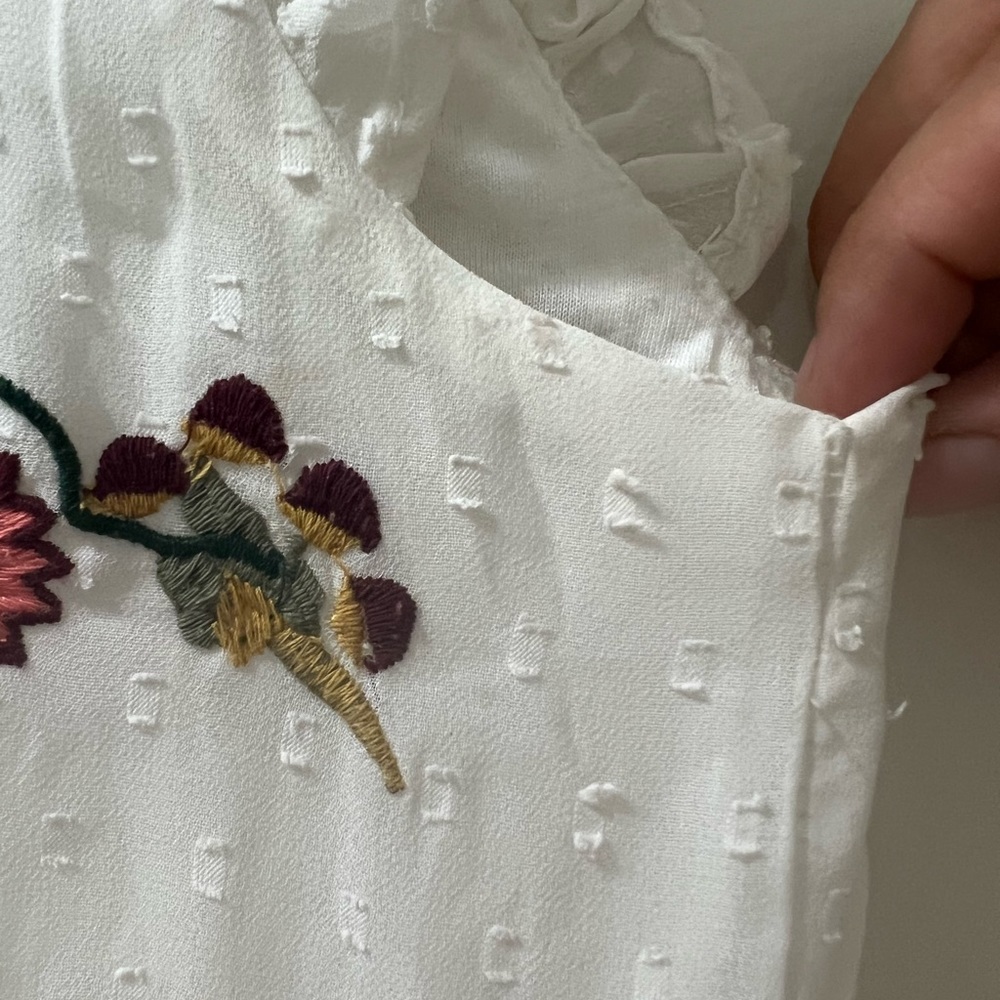 Chelsea & Theodore | Embroidered Ruffle Blouse - Picture 5 of 6